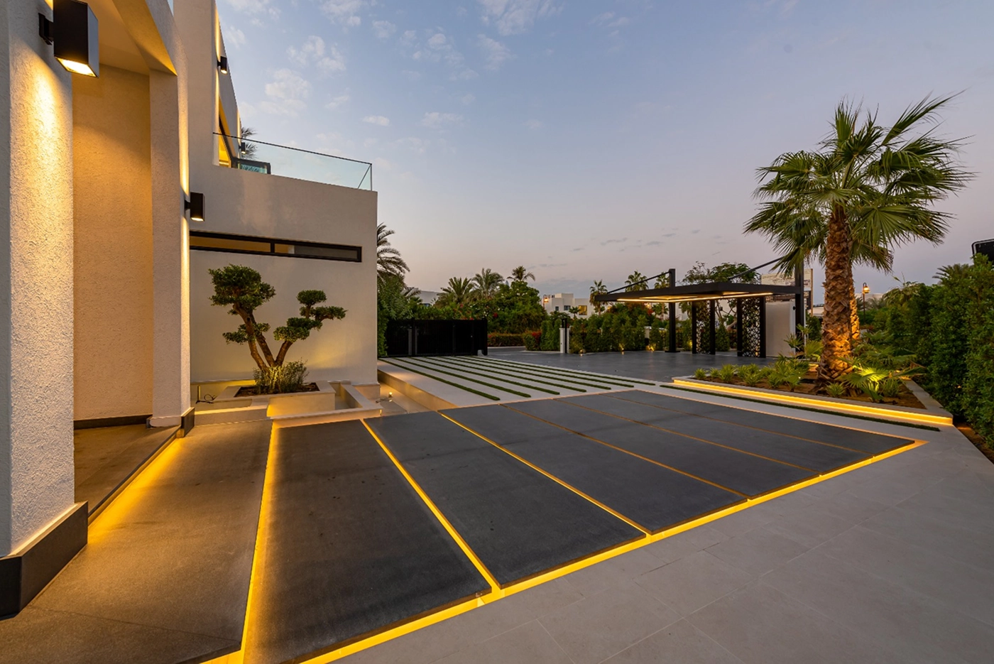 Beautiful landscape design with greenery and pathway